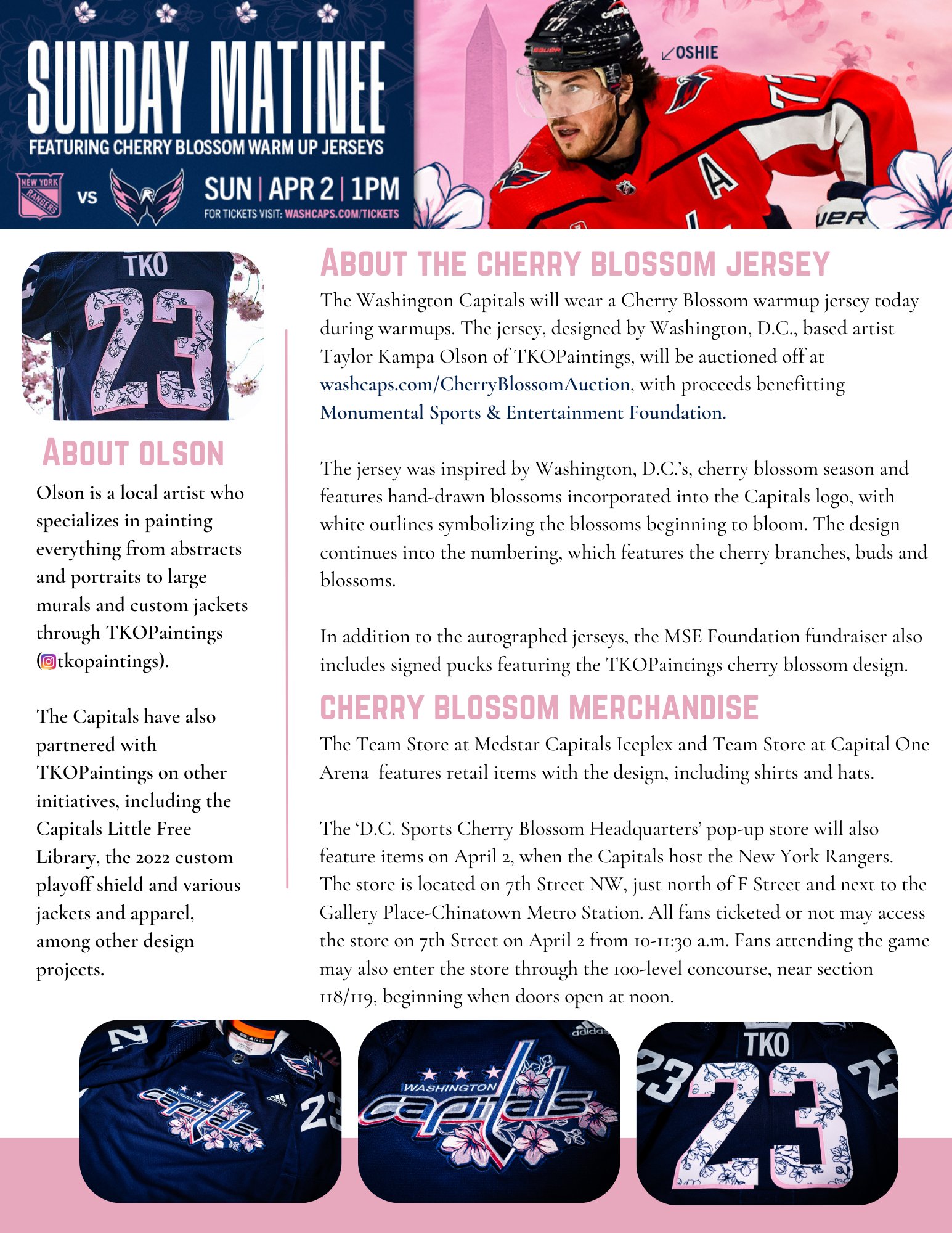 How to buy the Washington Capitals' new cherry blossom merchandise