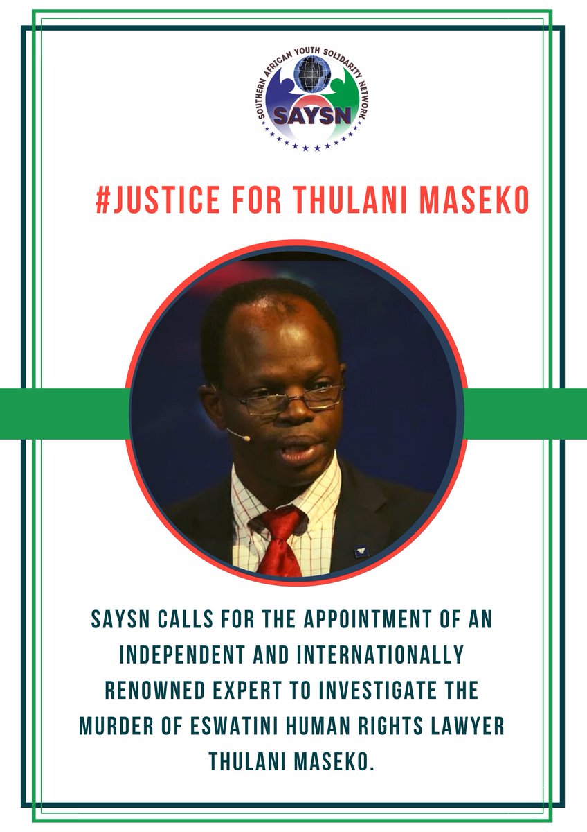 The @EswatiniGovern1 should not be allowed to carry out this investigation on its own, especially given the circumstances and allegations so far.
@SASUnion
@SADC_News
#RIPThulaniMaseko