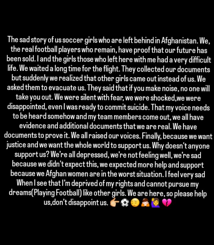 SohilaAzimi's tweet photo. @NadiaMuradBasee @GretaThunberg @selenagomez @syed2000 @SE_AfghanWGH @stand_for_all @Artemis_akbary @KathyHa67044449 @lynnebaird8 @SuzyWrack @BBCYaldaHakim @OwenJones84 @Justice_forum @JustinTrudeau @BBCNewsnight @BBCLondonNews @BBCWorld @CNN @AFIntlBrk @Malala @MalalaFund https://t.co/H934yoVTkH