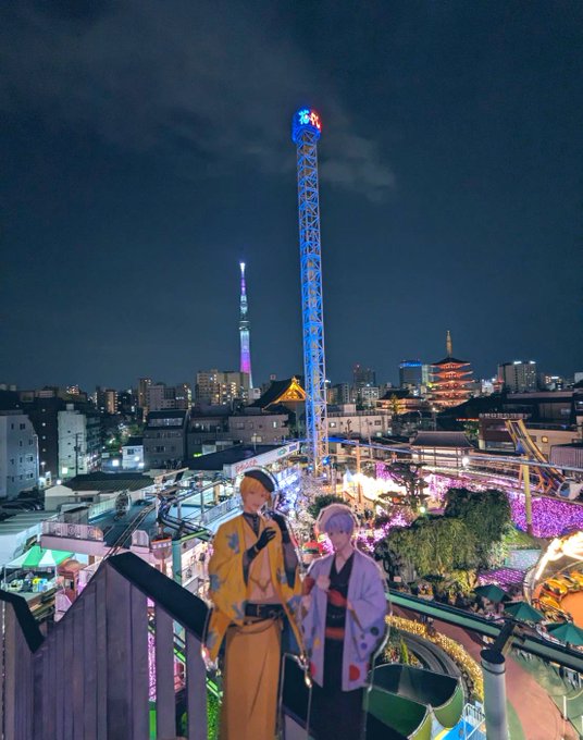 花やしき後夜祭お疲れ様でした！！園内が本当に黒バス一色で幸せな空間でした💕黒バスが大好きで良かったって心底思った💛🩵名残