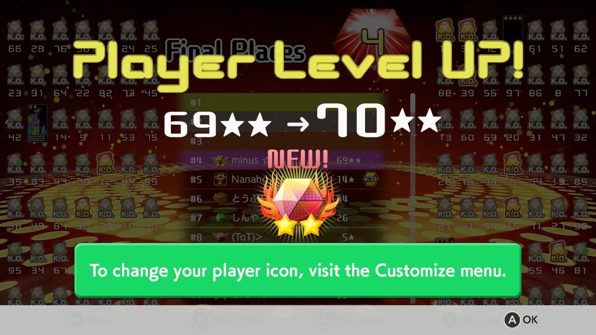 minusthefall's tweet photo. Level up! It's been far too long since I've gotten a new icon #Tetris99 #Tetris https://t.co/ZmrXueObWf