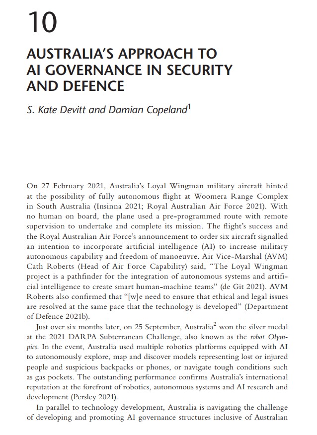 Michael Raska (@michaelraska) on Twitter photo Our new book, 'The AI Wave in Defence Innovation' is ready for order (20% discount code AFL02). lnkd.in/gZb_TEAZ 10+1 chapters on AI and future warfare by core group of experts, incl. <a href="/Simona_Soare/">Dr Simona R. Soare</a> <a href="/zoemsl/">Zoe Stanley-Lockman</a> <a href="/ccansu/">Cansu Canca</a> <a href="/Dr_JMRickli/">Jean-Marc Rickli</a> <a href="/TateNurkin/">Tate Nurkin</a> <a href="/sambendett/">Samuel Bendett</a> <a href="/skdevitt/">Dr S. Kate Conroy</a> Our new book, 'The AI Wave in Defence Innovation' is ready for order (20% discount code AFL02). lnkd.in/gZb_TEAZ 10+1 chapters on AI and future warfare by core group of experts, incl. <a href="/Simona_Soare/">Dr Simona R. Soare</a> <a href="/zoemsl/">Zoe Stanley-Lockman</a> <a href="/ccansu/">Cansu Canca</a> <a href="/Dr_JMRickli/">Jean-Marc Rickli</a> <a href="/TateNurkin/">Tate Nurkin</a> <a href="/sambendett/">Samuel Bendett</a> <a href="/skdevitt/">Dr S. Kate Conroy</a>