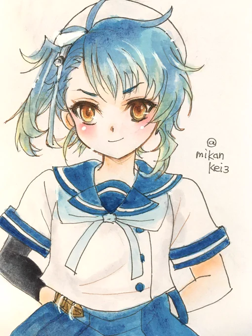 福江(ふかえ)です進水日おめでとう!#艦これ版深夜の真剣お絵描き60分一本勝負 #艦これ版真剣お絵描き60分一本勝負_20230402 #福江 #艦これ 