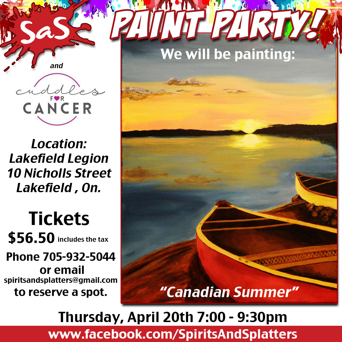 saspainting's tweet photo. Cancer touches us all in one way or another. Let's help those who are facing the challenges of it. Come out and show some support while painting your own masterpiece in the company of like-minded folks ❤️

#PaintParty #Fundraiser #JoinUs #EveryoneIsWelcome #CuddlesForCancer https://t.co/g03ukLlqFi