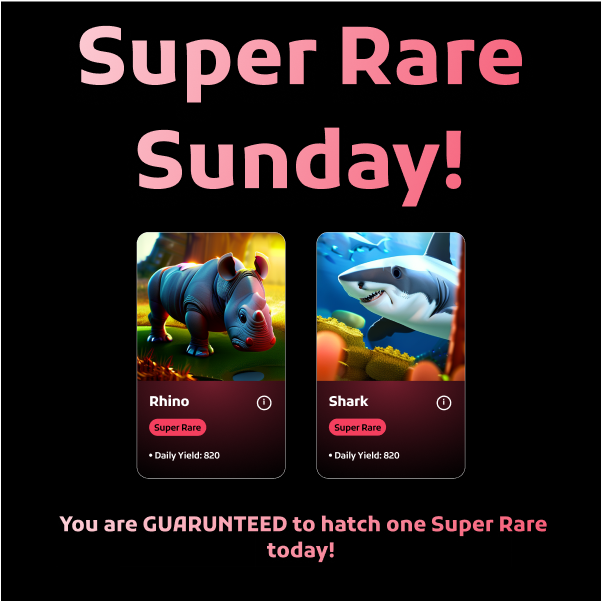 RealZooGame's tweet image. Super Rare Sunday has arrived! This is a weekly event so make sure to check RealZoo every Sunday!