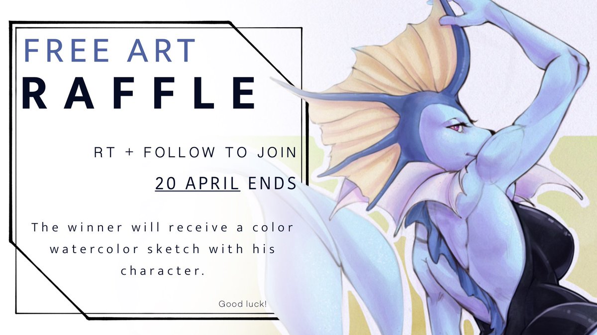 yoranighten's tweet photo. April art raffle! 
 💧Rules 💧

1) Follow me 
2) Like &amp; RT this tweet 
3) Leave your character references in reply (optional) 

Expect the draw on April 20 https://t.co/9HXnDVB5Ff