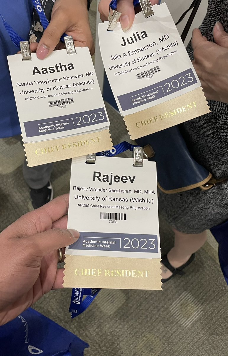 Super excited to be part of Internal Medicine AAIM Chiefs’ Conference! Looking forward to learning and participating with peers all across the country 🤍

<a href="/KUSM_Wichita/">KU School of Medicine-Wichita</a>  <a href="/UnivOfKansas/">University of Kansas</a>  <a href="/AAIMOnline/">AAIM</a>  <a href="/RaSeech22/">Rajeev Seecheran, MD, MHA</a> <a href="/jujubean20114/">Julia Ann, MD</a> 

#AIMW23