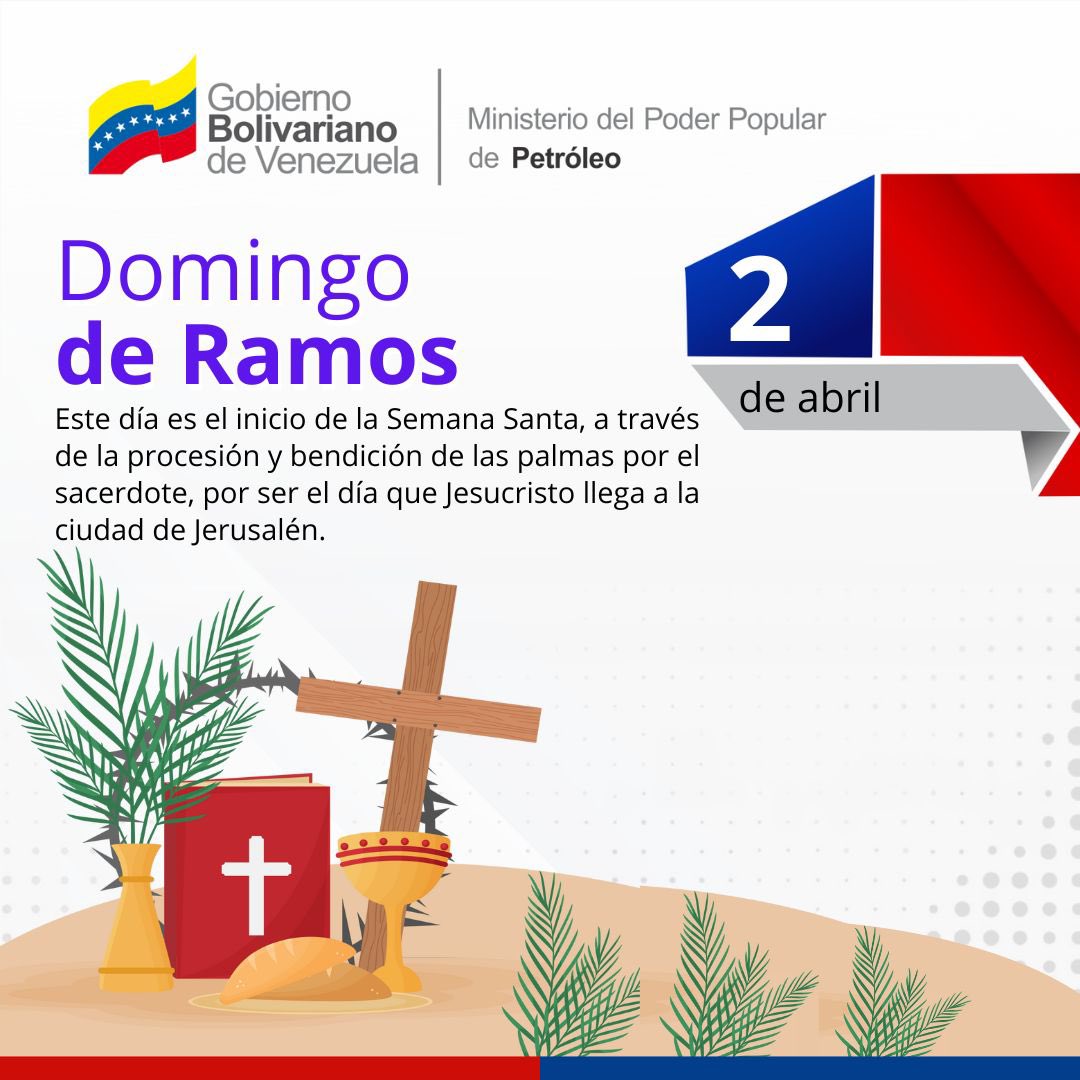 PrensaPequiven's tweet image. Hoy le damos inicio a la Semana Santa, a través de la bendición de las palmas, conmemorando la entrada de Jesucristo a Jerusalén. 

#DomingoDeRamos
#Petroquímica
#2Ab

@NicolasMaduro 
@delcyrodriguezv 
@TellecheaRuiz