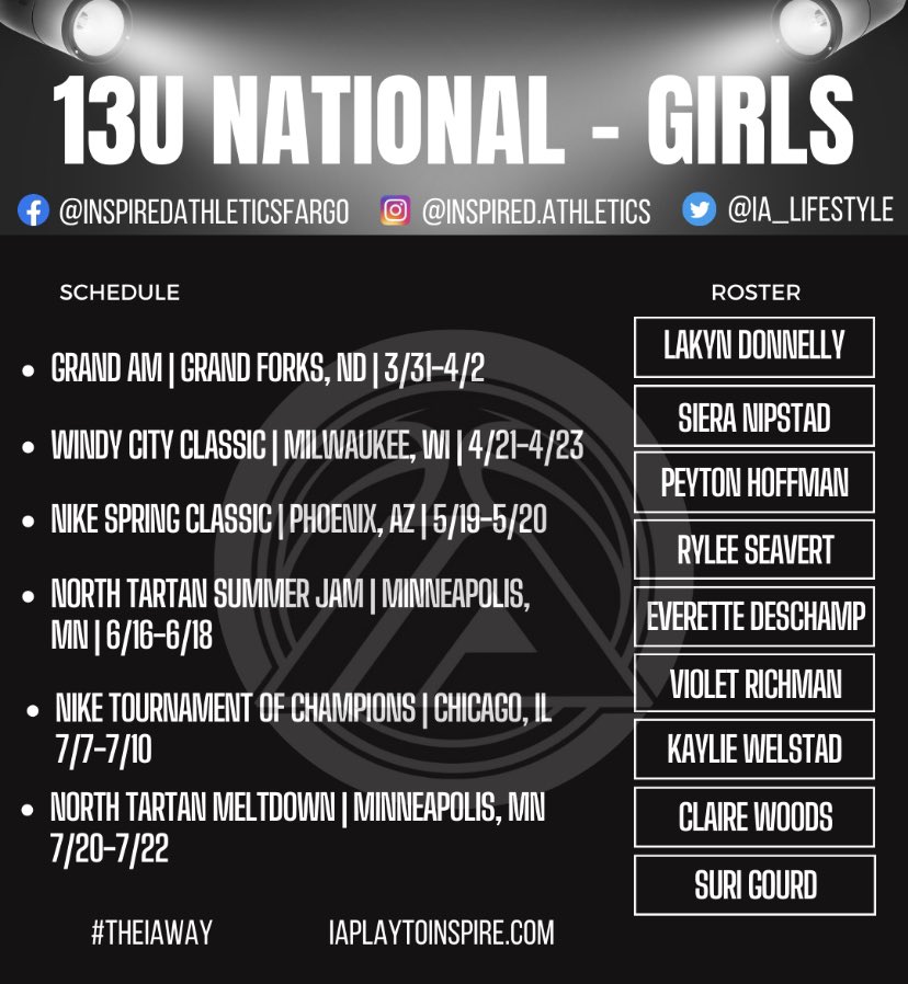 <a href="/gffastbreak/">GF Fast Break</a> Grand Am Champs! <a href="/ia_lifestyle/">Inspired.Athletics</a> 13u next stop Milwaukee for the <a href="/USJN/">USJN</a> Windy City Classic April 21. This team 🔥🔥