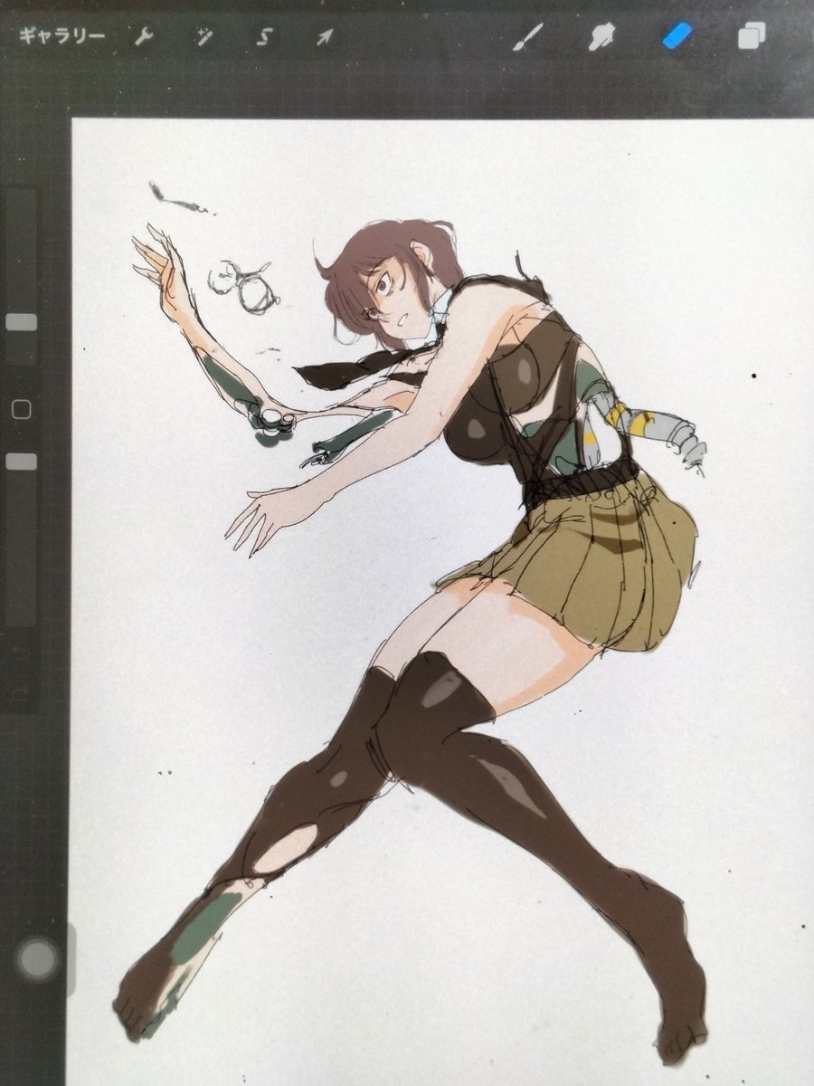 今日は用事で時間が無かったので微修正止まりですが①スズリさん(R.O.B.)の大切な眼鏡の描き足し②TSサイボーグ娘さんのボディーラインの修整③神聖ローマ帝国ロボ娘さんの交換用ボディーのラフを進めてました☺️ 