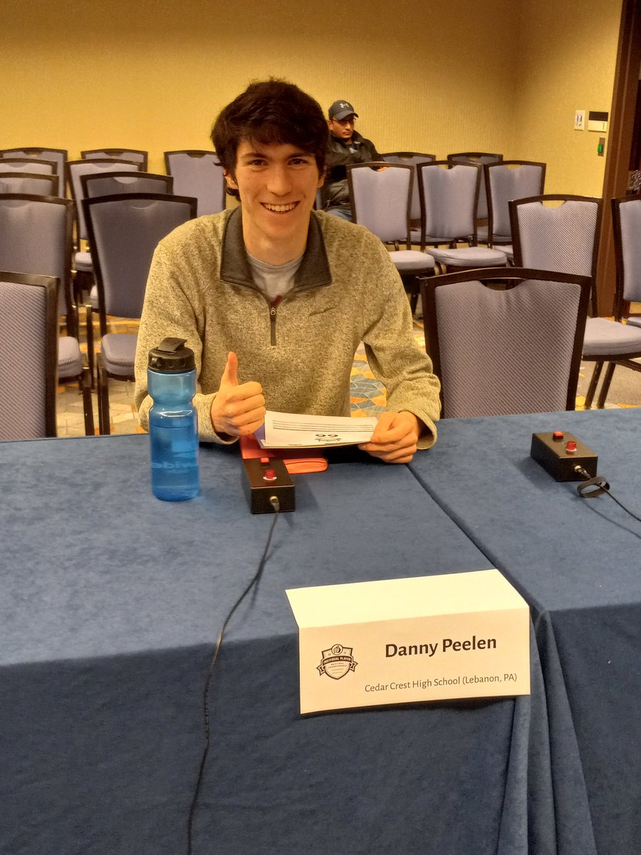 peelen_tim's tweet photo. Danny Peelen ready for action at #IPNCT Three rounds in the morning with elimination rounds starting in the afternoon #CedarCrestQuizBowl @OGShaneThomas https://t.co/XyyIxUK5vk