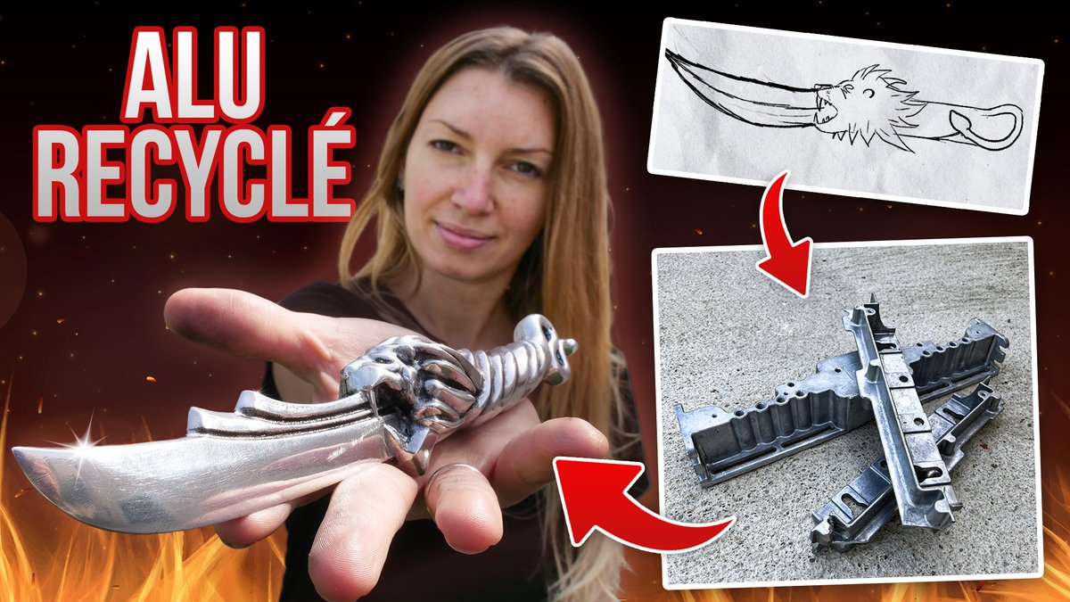 Heliox_Lab's tweet photo. 🔔NOUVELLE VIDÉO🔔🥳

J'ai recyclé de l'aluminium pour en faire un magnifique couteau !! 🤩
Je suis trop fière de vous montrer cette création que vous trouverez ici : 
👉 https://t.co/vUDK2FHTtw

Vos retweets m'aident beaucoup, merci à ceux qui partageront ! ❤️ https://t.co/irJwfU0SmM
