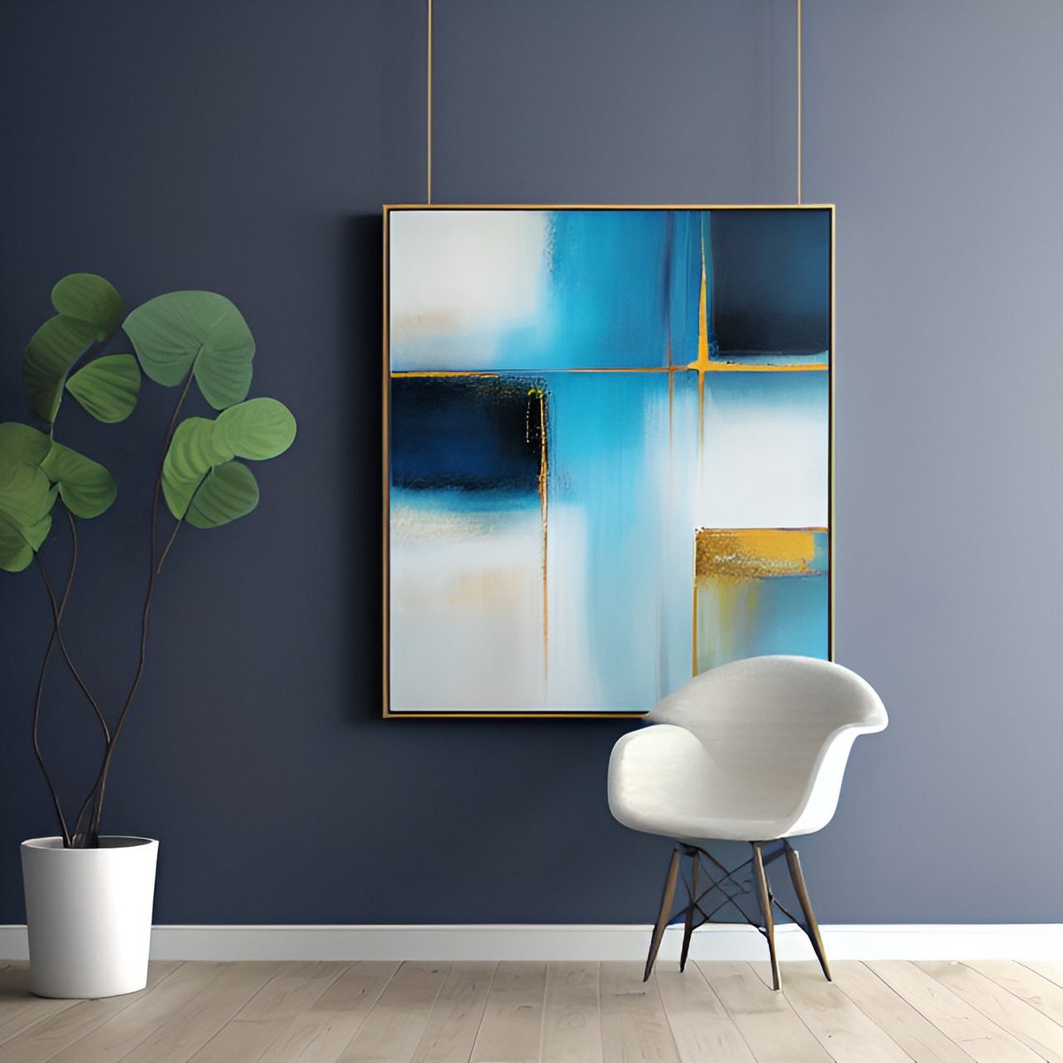 GM! Soothing palette for home or office, don’t you agree? 💙🕊️

#fineart #painting #Leilapinto #contemporaryart #blueandwhitedecor #vacationhome #coastaldecor #artfulinteriors