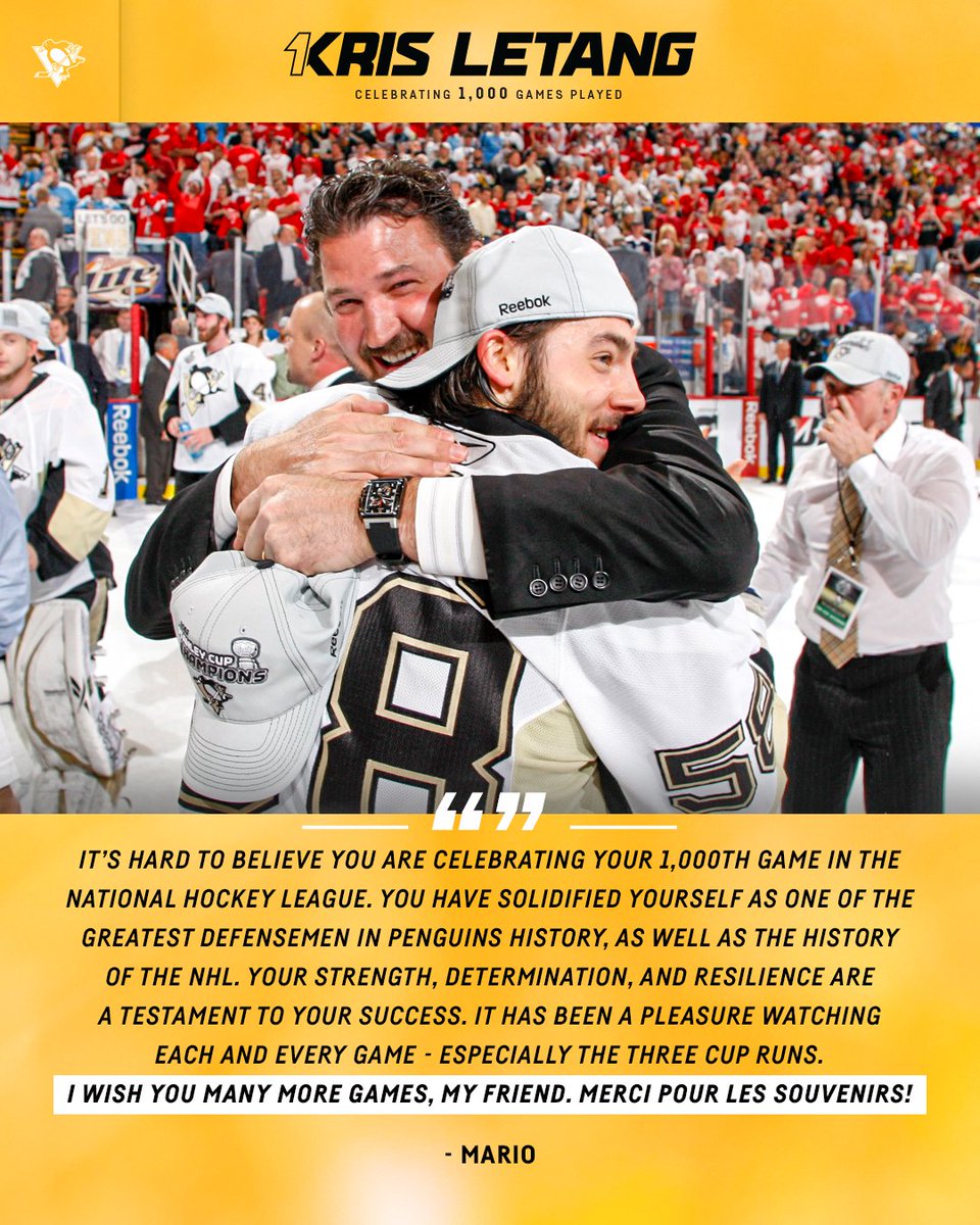 penguins's tweet photo. To: @Letang_58
From: Mario

#1Kris https://t.co/ebThPtZcWL