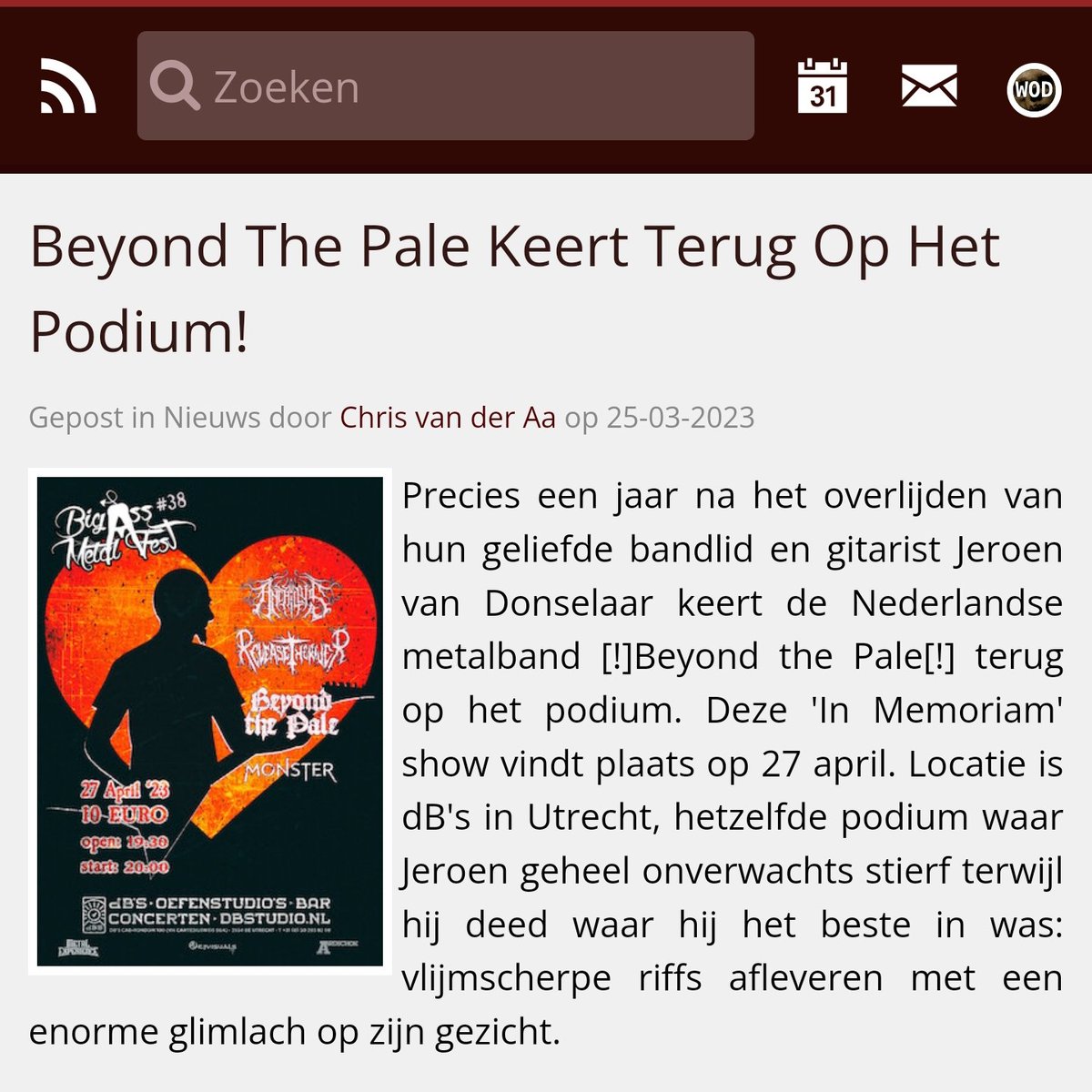 27 april (Koningsdag) in <a href="/dbs_utrecht/">dB's</a>: speciale editie van Big Ass Metal Fest.🤘🤩🤘. Met dank aan <a href="/wingsofdeath/">WingsOfDeath</a> voor het plaatsen. Volledige artikel:  wingsofdeath.net/Beyond-The-Pal… 
#metal #metalmusic #jeroenmetal #DutchMetal #BeyondThePale