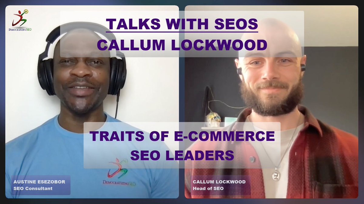 This week on Talks with SEOs, I speak with Till Popperling (Monday) and <a href="/Calockwoody/">Callum Lockwood</a> (Tuesday). Check them out. Democratizing SEO. YouTube.