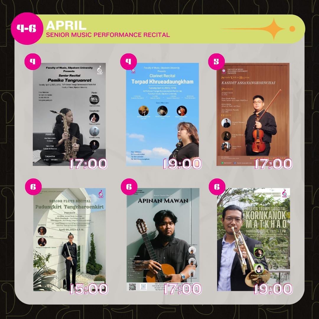 Dekdusufm's tweet photo. เด็กดุแนะนำกิจกรรมช่วงต้นเมษานี้ กับ Senior Music Performance Recital! 
.
ขอเชิญชวนรับชม รับฟัง พร้อมส่งกำลังใจ กับ Senior Recital จากนักศึกษาชั้นปีสุดท้ายสาขาวิชาการแสดงดนตรีแห่งบ้านดุริยางคศาสตร์ของเรา🎻

(ต่อ) https://t.co/B7ifSEW7GQ