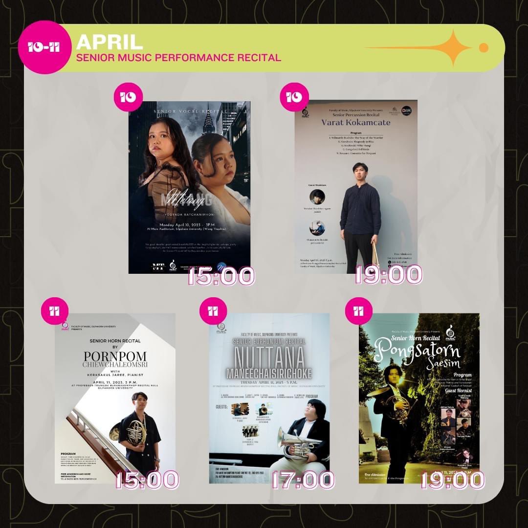 Dekdusufm's tweet photo. เด็กดุแนะนำกิจกรรมช่วงต้นเมษานี้ กับ Senior Music Performance Recital! 
.
ขอเชิญชวนรับชม รับฟัง พร้อมส่งกำลังใจ กับ Senior Recital จากนักศึกษาชั้นปีสุดท้ายสาขาวิชาการแสดงดนตรีแห่งบ้านดุริยางคศาสตร์ของเรา🎻

(ต่อ) https://t.co/B7ifSEW7GQ