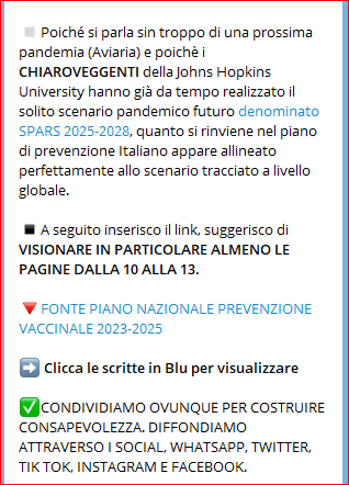 OlivierSolaro's tweet photo. anche la Meloni ha tradito gli italiani

OBBLIGHI VACCINALI FUTURI PREVISTI PER SANITÀ E SCUOLA. 
ECCOVI IL PIANO NAZIONALE PREVENZIONE VACCINALE 2023-2025 DEL GOVERNO MELONI. https://t.co/845vJ6DAsE