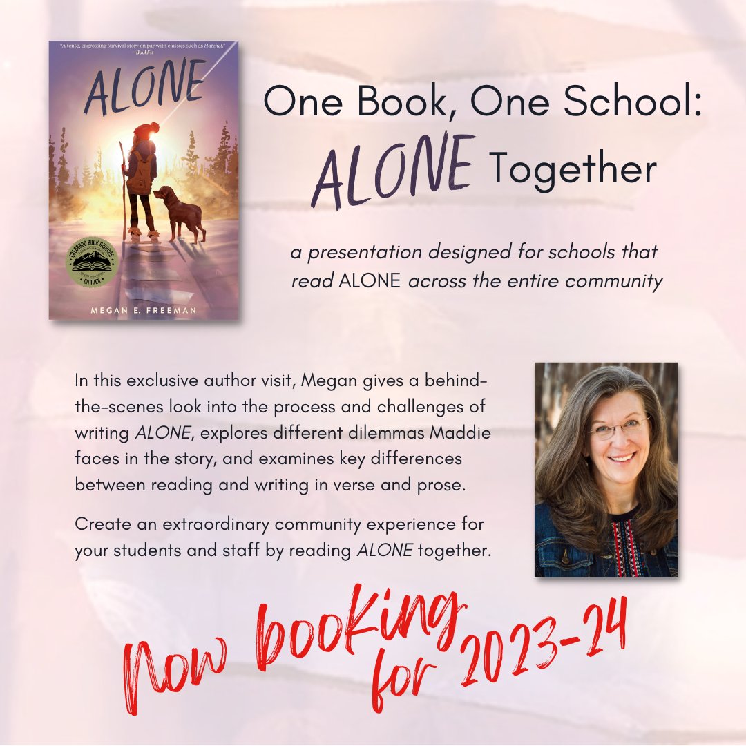 Are you looking for author visit ideas for next year? I have a special presentation just for you! RT & tag a friend, and you could win a signed copy of ALONE for your classroom! #teachers #librarians #middlegrade @mgauthorcade @EastWestLit @hownowbooking @SCBWIRockyMtn @SSEdLib