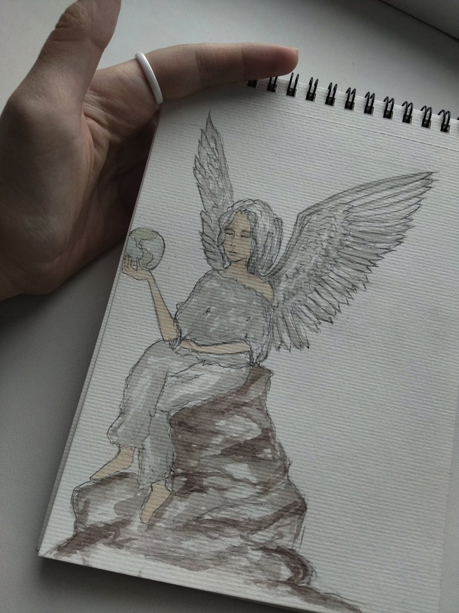'...So just close your eyes Well honey here comes a lullaby Your very own lullaby...' -Nickelback - Lullaby. So beautiful song. #art #drawing #angel #sketch