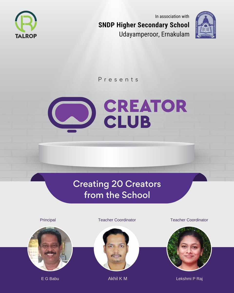YkippOfficial's tweet photo. To transform Kerala from a consumer state to a creator state, Talrop is implementing Creator Club programme in selected 2,100 schools of Kerala.
SNDP Higher Secondary School Udayamperoor, Ernakulam is pledging 20 creators from the school.
#talrop #creatorclub https://t.co/fOWprTE0Wj