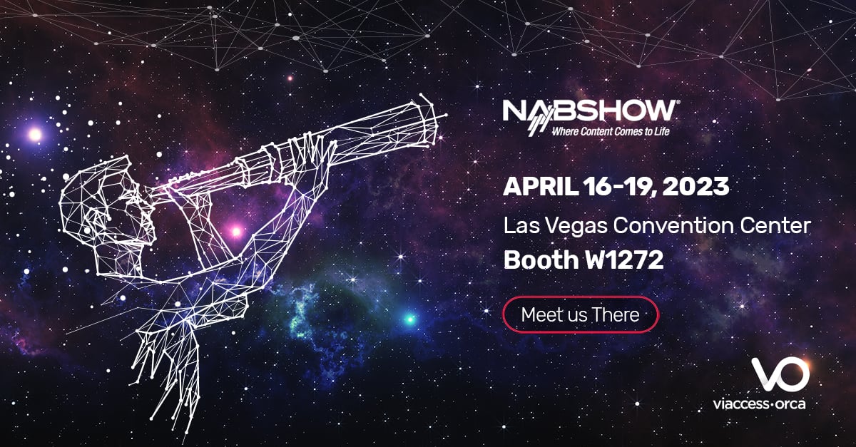 ViaccessOrca's tweet photo. Two weeks till the Exibitiion halls open at @NABShow! From targeted ads to anti-piracy, set up a meeting with us now and find out how we can empower you to grow your business for the long term. Booth #W1272. https://t.co/PZ8yiNdmDh. #nabshow #nabshow23 #nab23 #nabshow100 https://t.co/CjRZLTcdcX