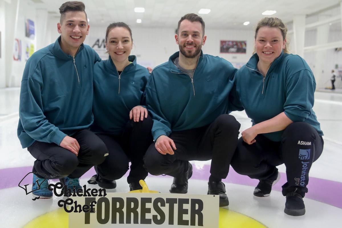 curlmanitoba's tweet photo. Quarter-Final matchups are set at the 2023 Chicken Chef Mixed Provincial Championship! 🥌

QF1: Wiebe vs. Forrester
QF2: Calvert vs. Wasylik

Come down to the @curlAMCC to catch some playoff Sunday action - first draw starts at 10:00am 💛🦬 https://t.co/HkH2jdtDFs