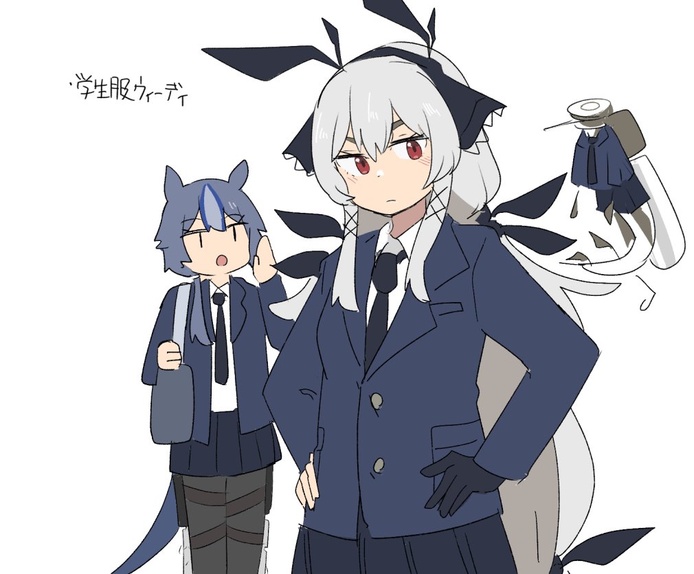 sussurro (arknights) animal ears blue eyes ahoge fox ears ? white background jacket  illustration images