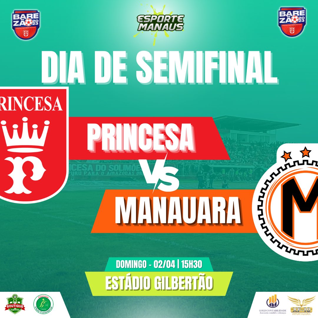 🦈🆚🤖O PRIMEIRO EMBATE! Neste domingo (2), Princesa e Manauara se enfrentam pelo jogo de ida da segunda semifinal do Barezão, em Manacapuru. Do outro lado, o já classificado Amazonas só espera o vencedor na grande decisão!