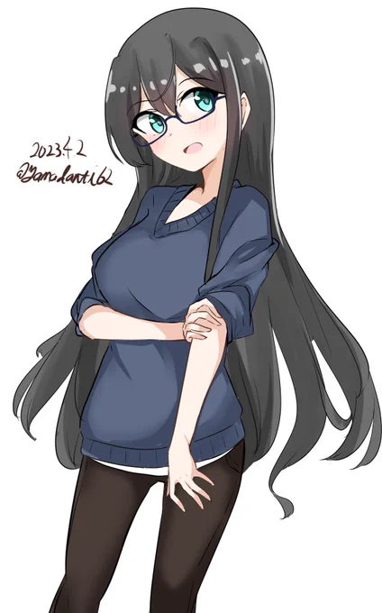 #艦これ版深夜の真剣お絵描き60分一本勝負 #艦これ版真剣お絵描き60分一本勝負_20230402大淀さん 