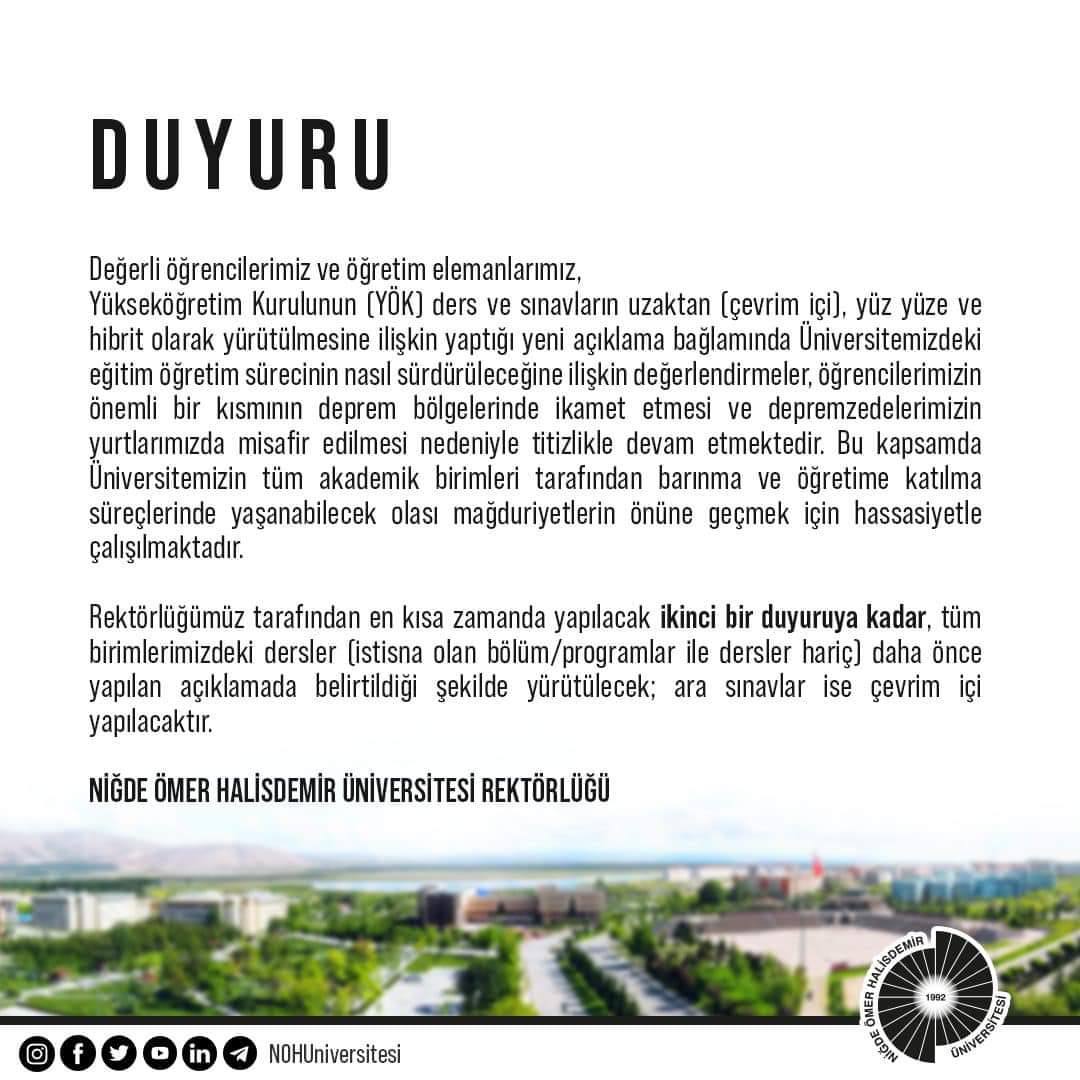 #nigdehibritistiyor
#öhühibritistiyor
İsteyen herkes okula gitmeli 
<a href="/DrHasanUslu/">Hasan USLU 🇹🇷🥇</a> 
<a href="/NOHUniversitesi/">Niğde Ömer Halisdemir Üniversitesi</a>