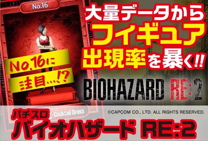 大量データから「パチスロ バイオハザードRE:2」のフィギュア出現率を