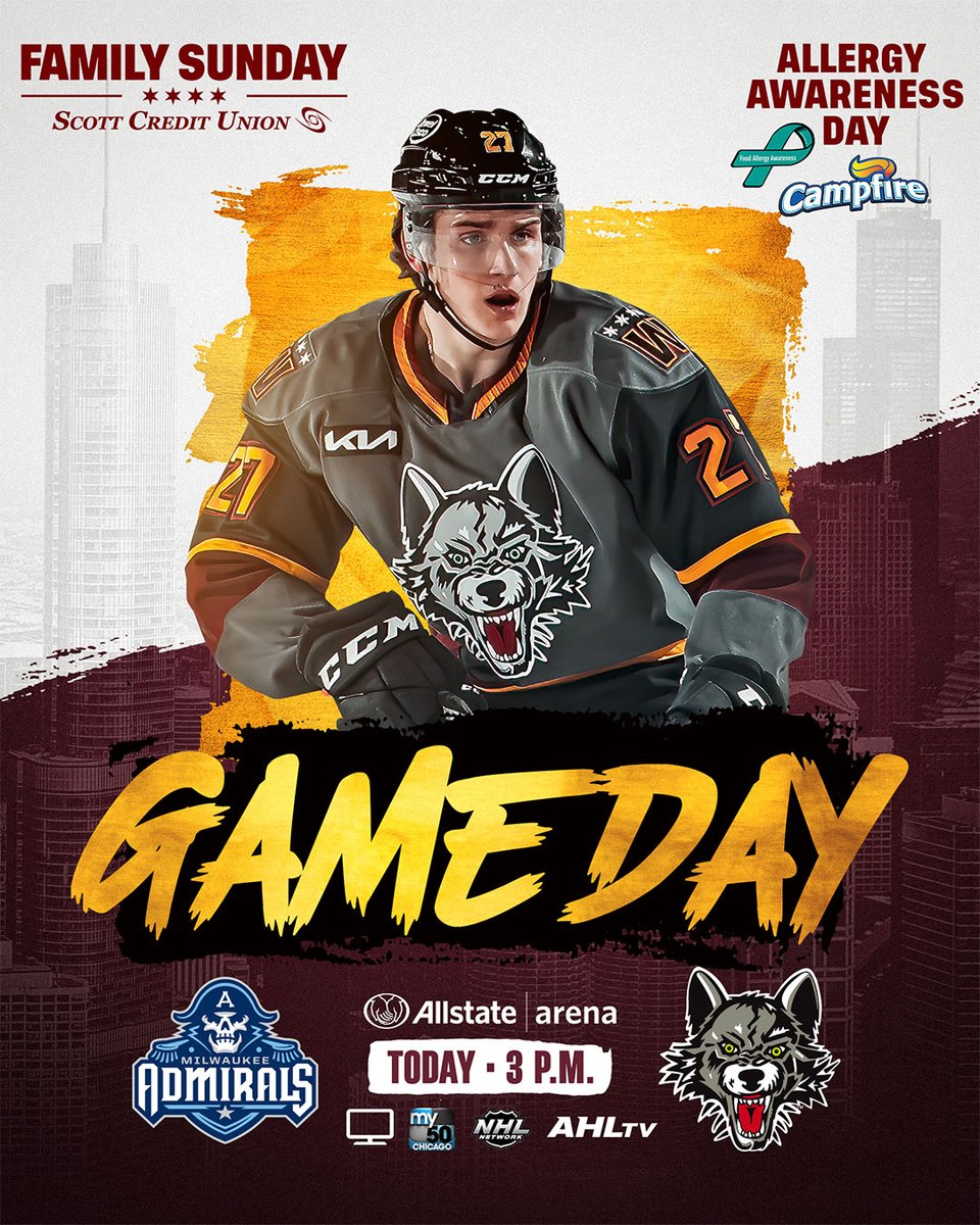 Chicago_Wolves's tweet photo. Catch us on @NHL Network today as we take on the Admirals  😈

 🎟️ https://t.co/nDvvE2is4i https://t.co/LpCPITe6UK