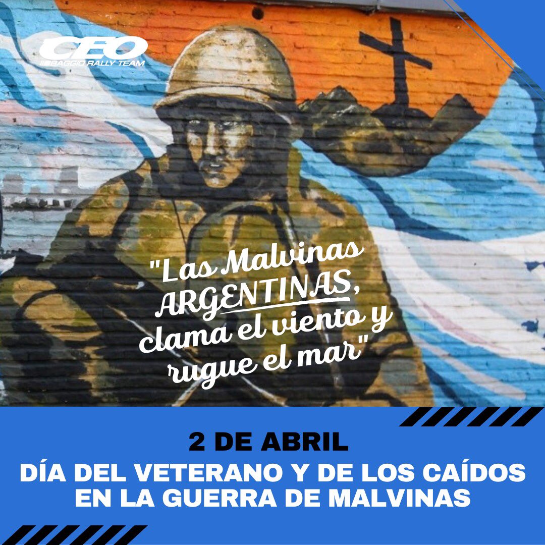 NadiaCutroRally's tweet photo. 📆 2 de abril: Día del Veterano y de los Caídos en la Guerra de Malvinas. 
A 41 años de la Guerra de Malvinas, recordamos a aquellos hombres y mujeres que participaron del conflicto. Memoria, honor y respeto.
#LasMalvinasSonArgentinas 🇦🇷 https://t.co/dv3FXQbqEp