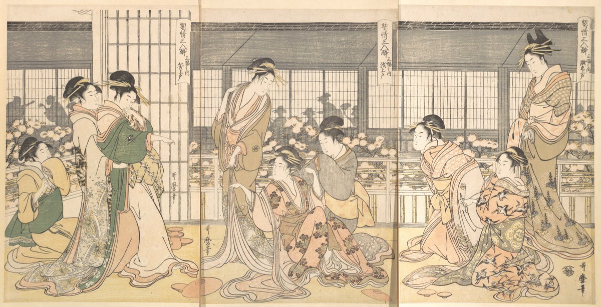 Kitagawa Utamaro, Three Intoxicated Courtesans, 1790s #themet #asianart metmuseum.org/art/collection…