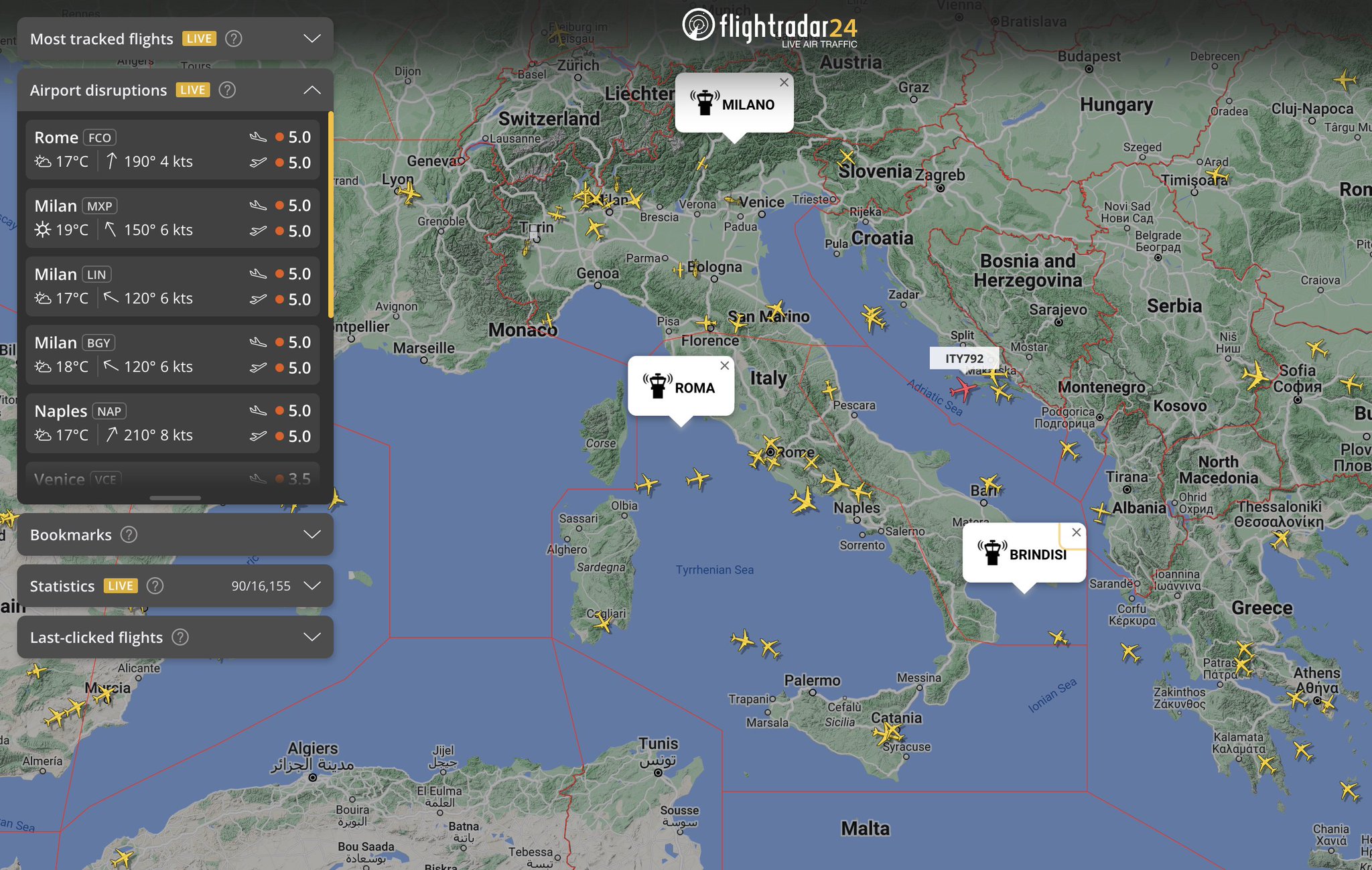Flightradar24 on Twitter "Italian airports topping our disruption