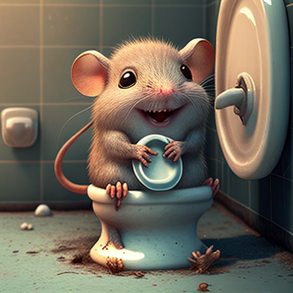 Because everyone needs to know what a happy #mouse sitting on a #toilet looks like.  #cuteness
