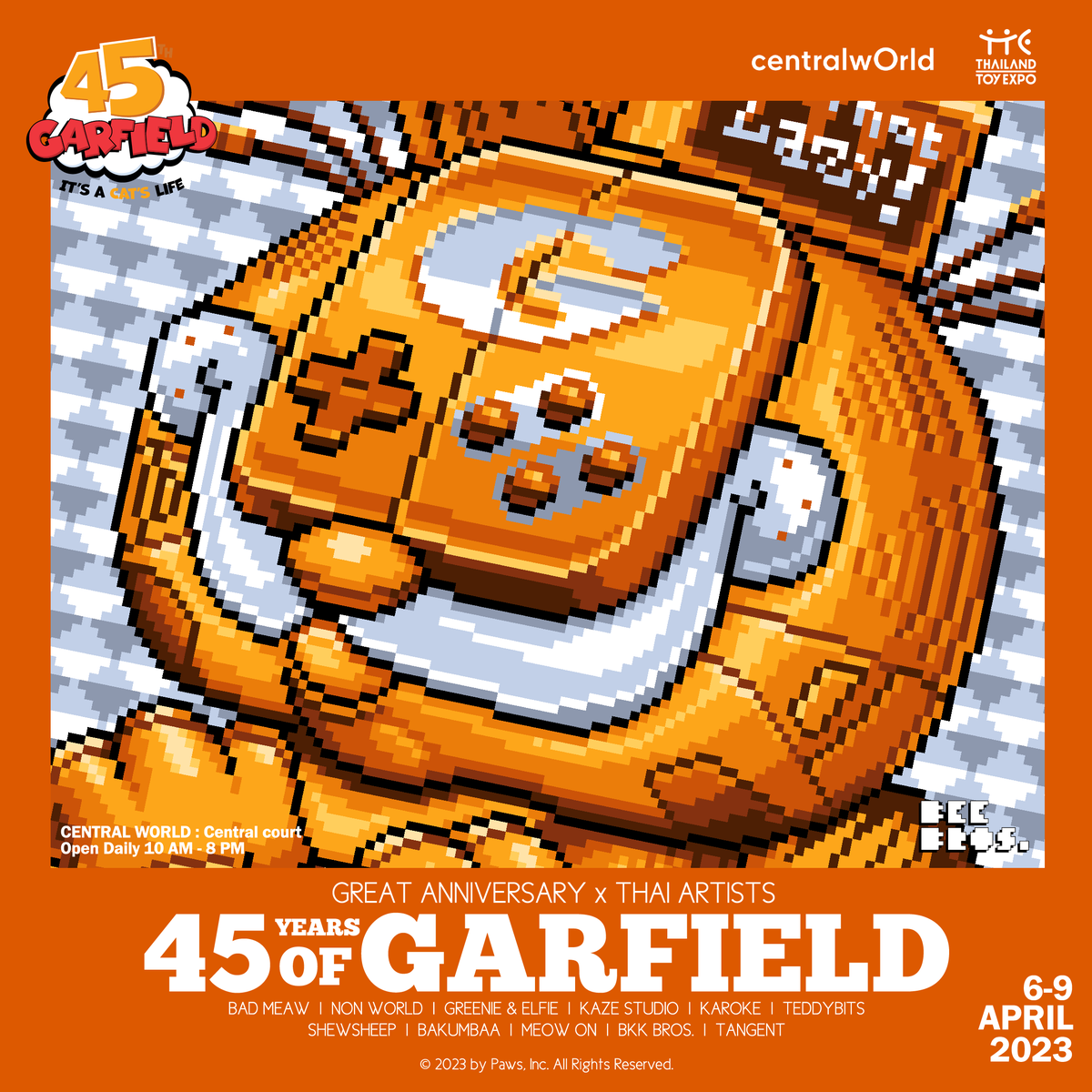 BKK_BROS's tweet photo. GARFIELD x BKK BROS. / GAMEBROS
@Garfield x @gamebrosgg
Thailand Toy Expo
Central World, BKK @centralwOrld
6-9 April
#45YearsofGarfield https://t.co/wSJzac3fz8