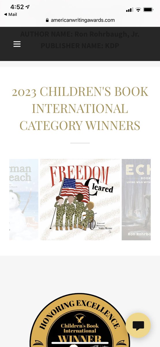 So incredibly honored to share the news that my children’s book FREEDOM CLEARED has won a Children’s Book International Award! 🥇
@realAWAwards 
#InternationalChildrensBookDay #CBIawardwinner2023 #americanwritingawards #childrensbookday #picturebook #authorlife