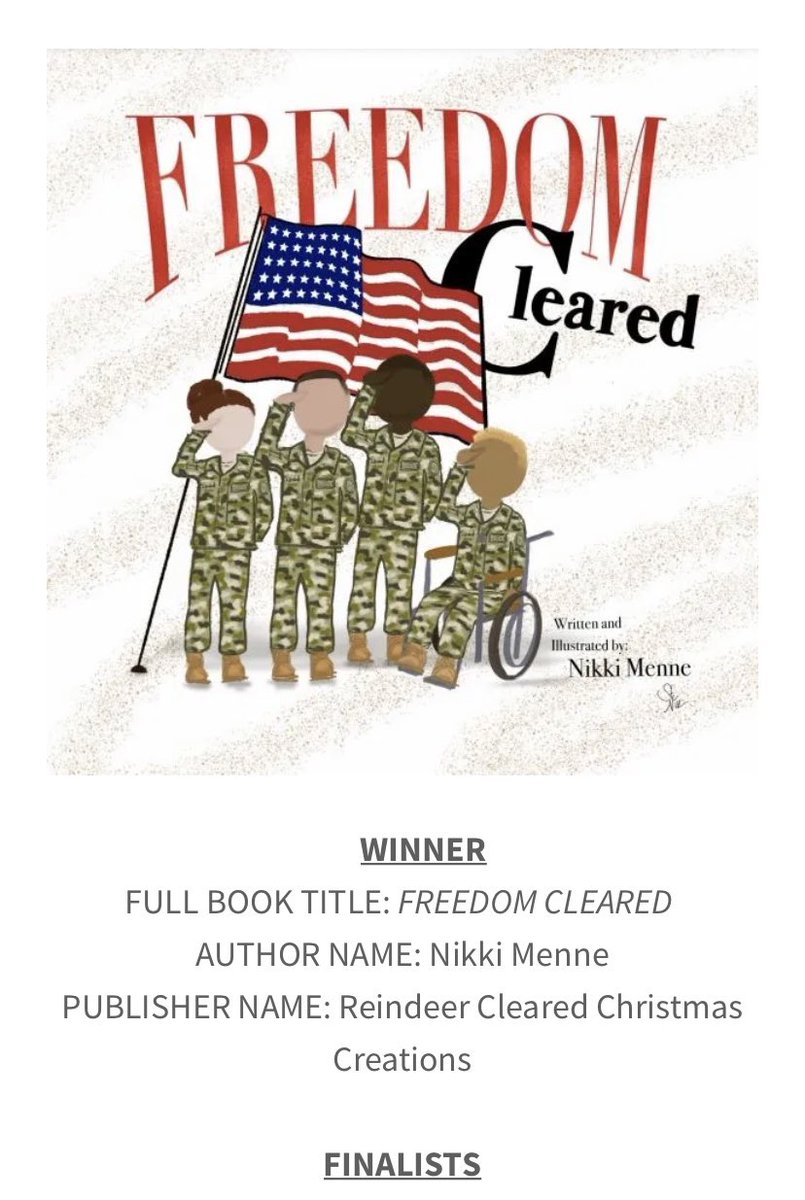 nikmenne's tweet photo. So incredibly honored to share the news that my children’s book FREEDOM CLEARED has won a Children’s Book International Award! 🥇
@realAWAwards 
#InternationalChildrensBookDay #CBIawardwinner2023 #americanwritingawards #childrensbookday #picturebook #authorlife https://t.co/KsYjlHeJNi