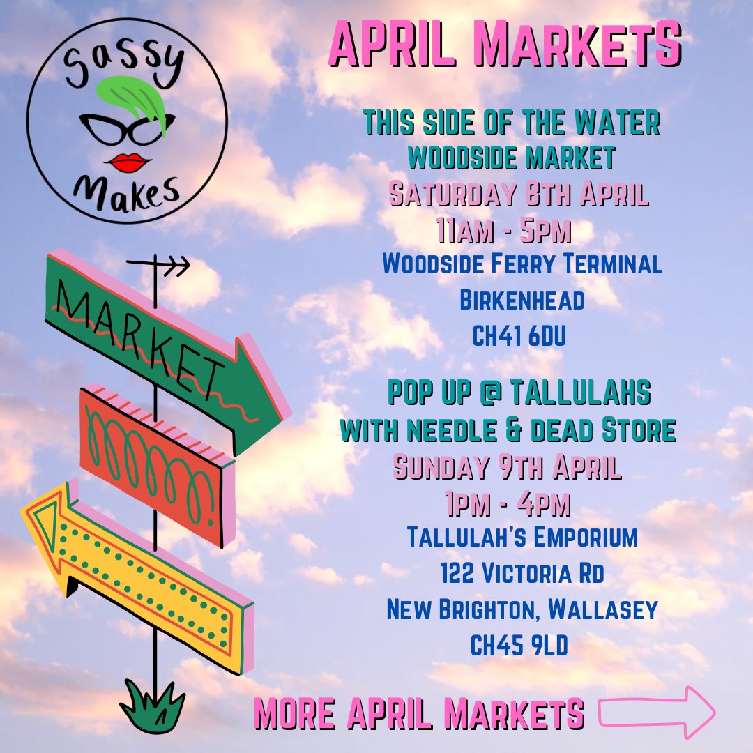 SassyMakes's tweet photo. APRIL MARKETS… 💚✌🏻

#markets #SmallBusiness #shopsmall https://t.co/wqmCEJEZdl