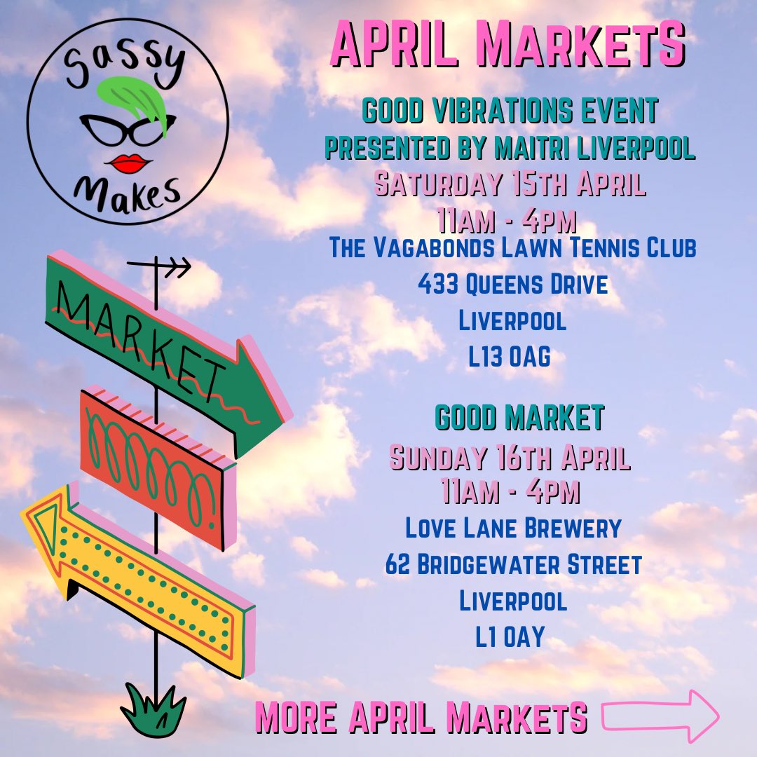 SassyMakes's tweet photo. APRIL MARKETS… 💚✌🏻

#markets #SmallBusiness #shopsmall https://t.co/wqmCEJEZdl