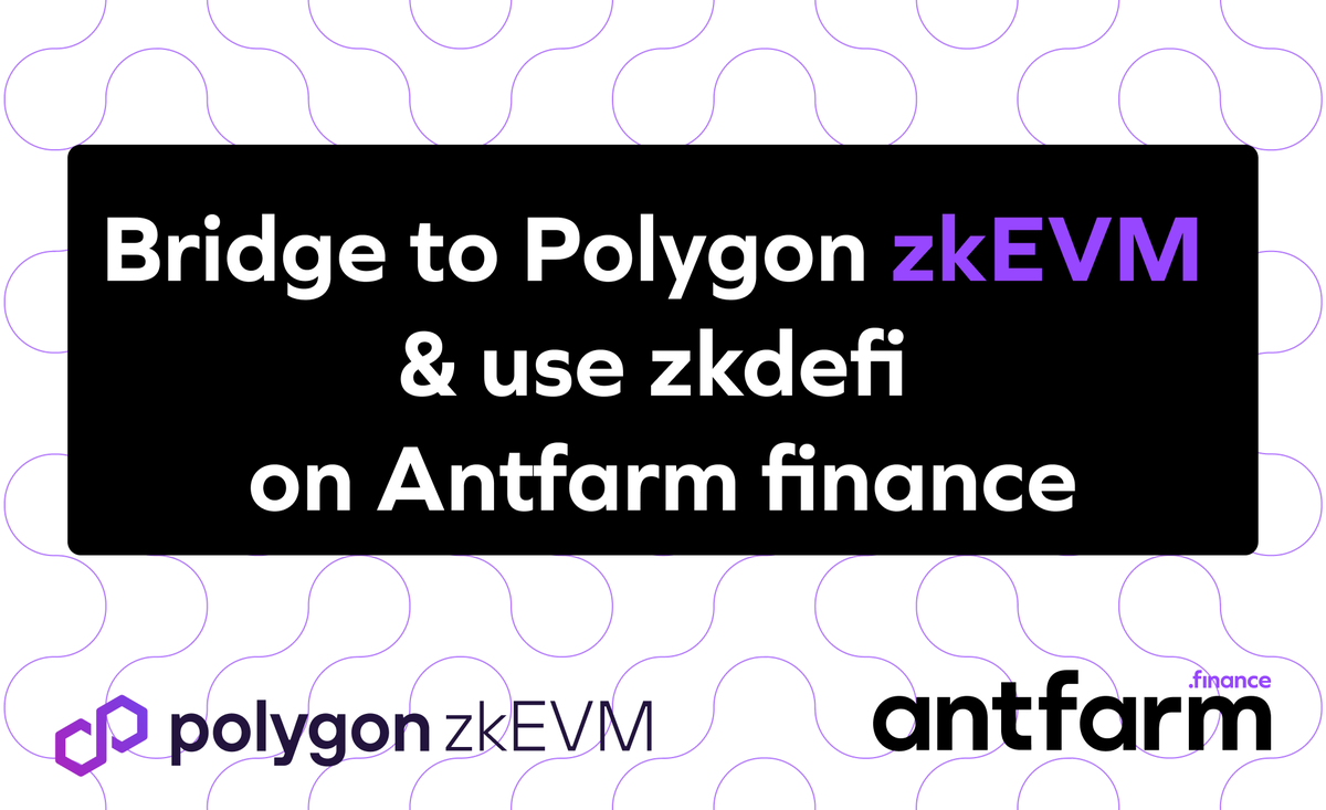 antfarmfinance's tweet photo. You don't want to miss the #zkDeFi wave on @0xPolygonLabs #zkEVM and earn real yield as an early Liquidity Provider.

Here are the steps to bridge, swap and earn real yield with Anfarm on Polygon zkEVM.

You will also own an #NFT as an LP ! 🐜

👇🧵 1/12 https://t.co/tSwui2e1qX