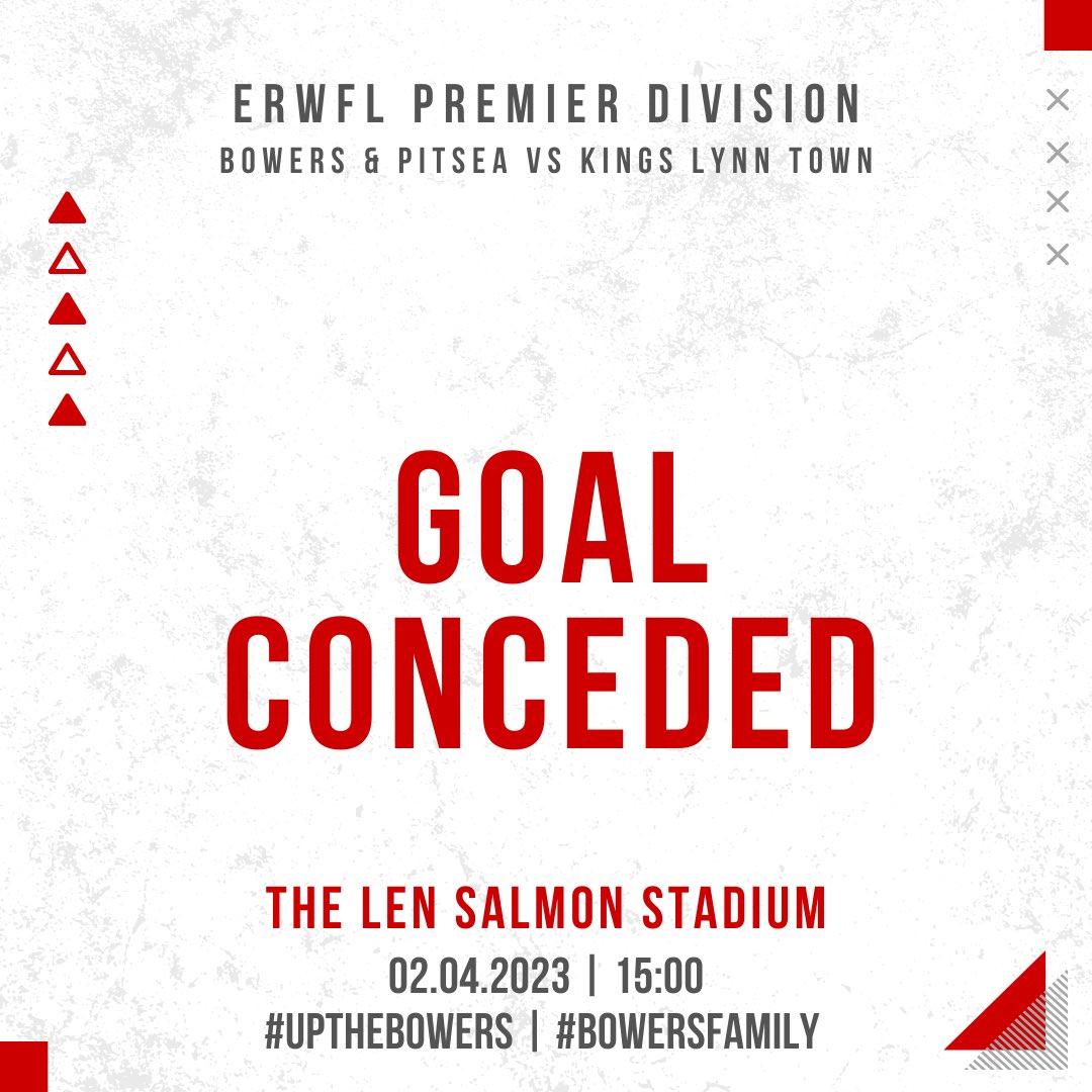 bowersladiesfc's tweet photo. 🕒 4’ Goal for Kings Lynn Town!

An early goal for the visitors as a corner is sung in and not cleared by the reds and Collins fires home from close range!

🔴0-1 🔵 | #UpTheBowers https://t.co/Z5GAWboKll