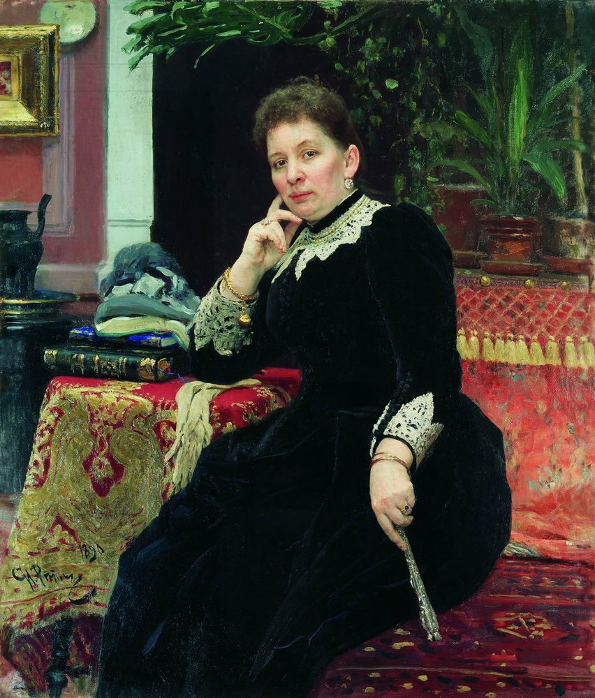 Portrait of the philanthropist Olga Sergeyevna Aleksandrova-Heinz, 1890 #realism #ilyarepin wikiart.org/en/ilya-repin/…