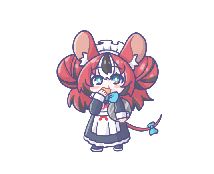hakos baelz 1girl mouse ears animal ears tail maid mouse tail red hair  illustration images
