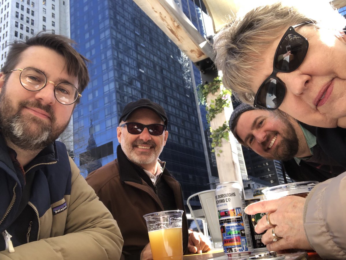 vaughandy's tweet photo. Enjoying some beers with the nuclear family (minus ⁦@carsonvaughan)⁩ in beautiful NYC with ⁦@bvogn⁩ ⁦@maryvaughan71⁩ ⁦@jerryvaughan69⁩ https://t.co/odwegynWC1