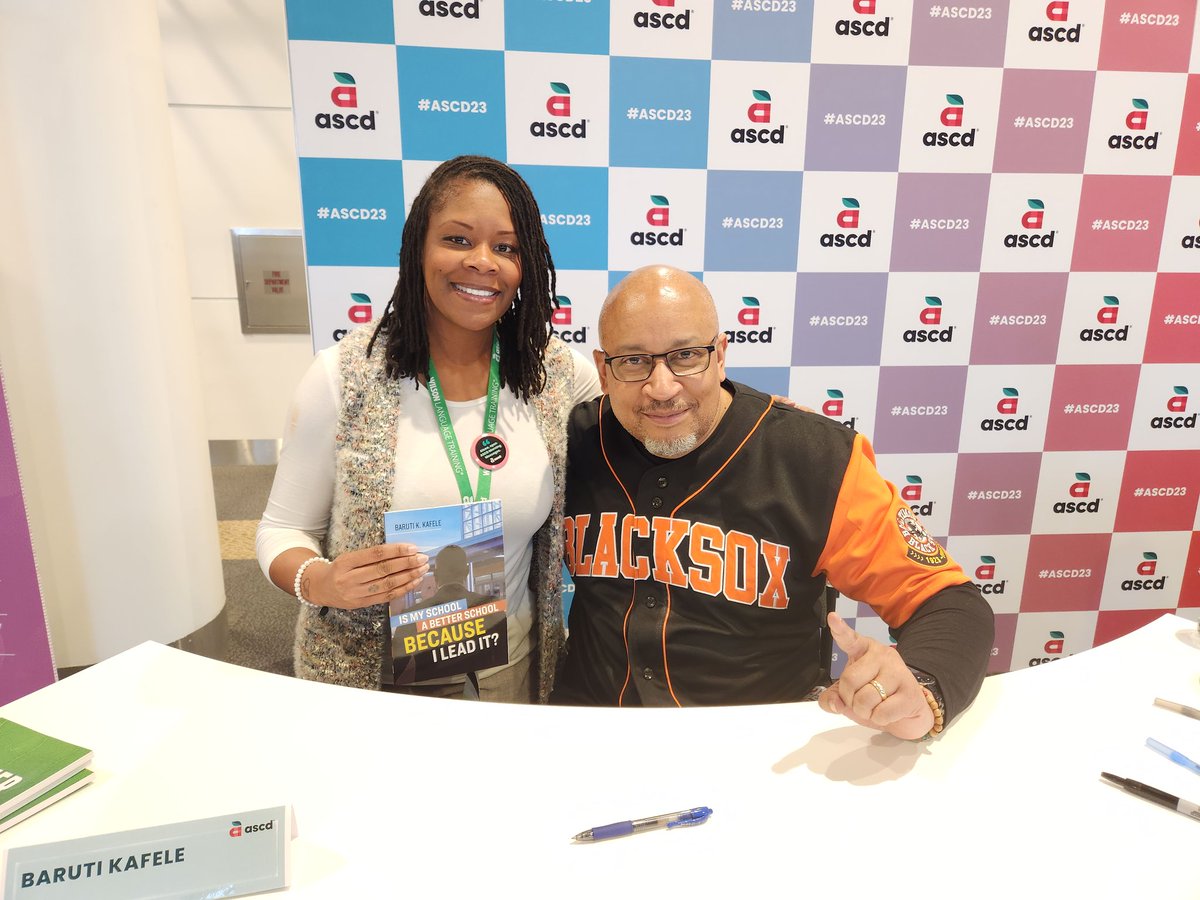 LaneyShavone's tweet photo. What a pleasure to meet the legendary Principal Kafele today in Denver! For the last 3 years, I have tuned into his virtual leadership academy and I'm a better leader because of his nuggets! #ASCD2023 @BibbSchools @SouthfieldElem1 @PrincipalKafele https://t.co/rmrqfHjJ3o
