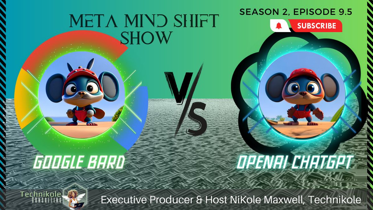 iamtechnikole's tweet photo. Google Bard vs ChatGPT: The Ultimate Showdown, Top 10 AI bots, lyrics, copyrights & conversation check out my First Look @googlebardinfo on the Meta Mind Shift Show
#bard #google #openai #chatgpt #ai #chatbot #FutureTech #metamindshift #nlp
https://t.co/OpTYsnksuP https://t.co/qANfc0c4mN